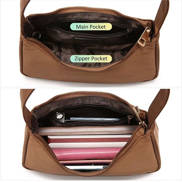 Brown Nylon Shoulder Bag - Picture 2 of 3